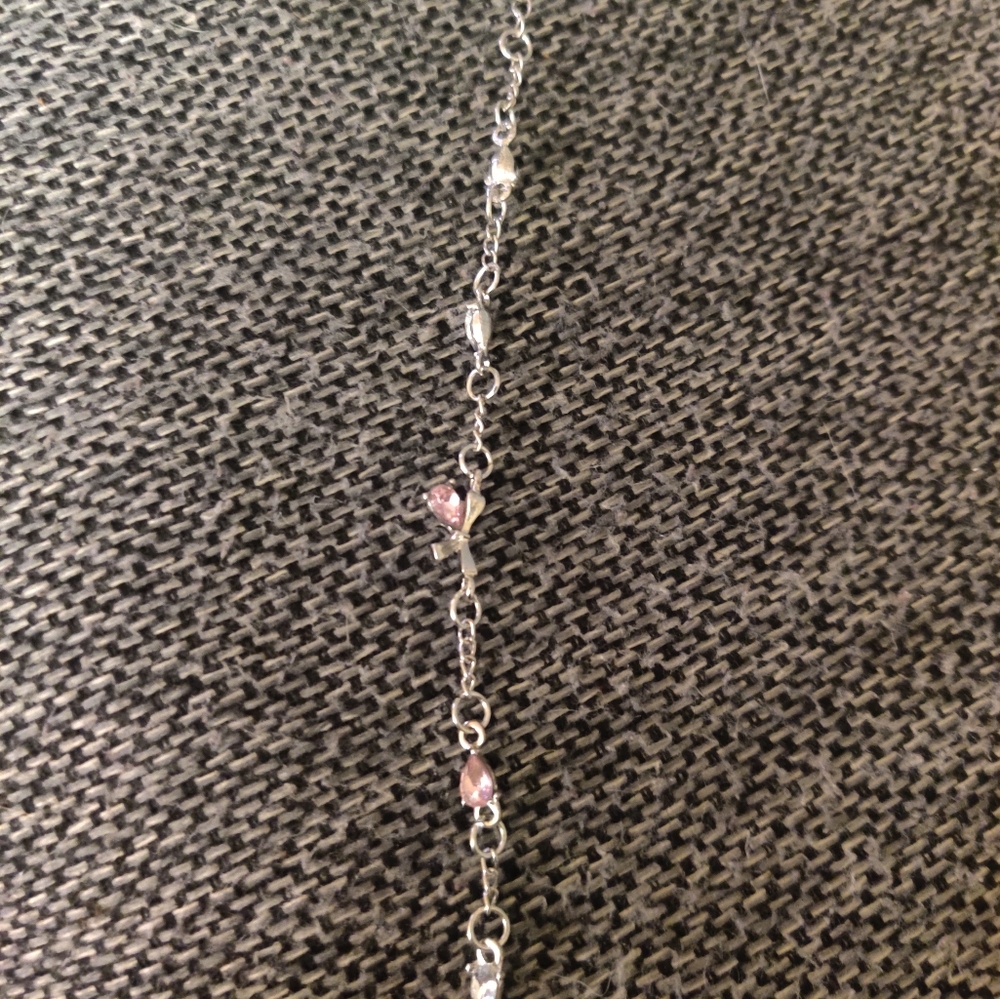 Elegant Silver and Pink Gemstone Bracelet